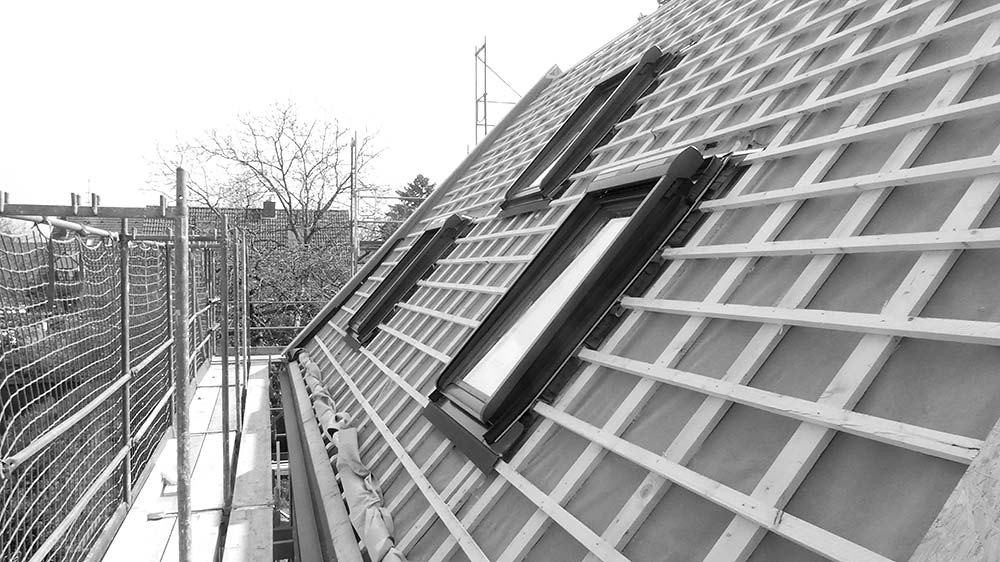 Ein neues Einfamilienhaus im Bau