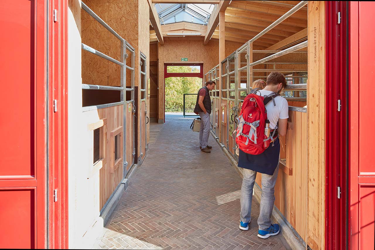 Besucher im Stallgebäude der GRUGA in Essen.