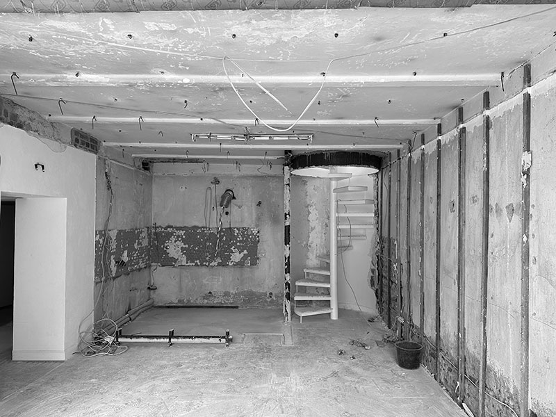 Dokumentation der Umbauarbeiten an der Maisonettewohnung – Einblick in die baulichen Maßnahmen und den Entstehungsprozess.