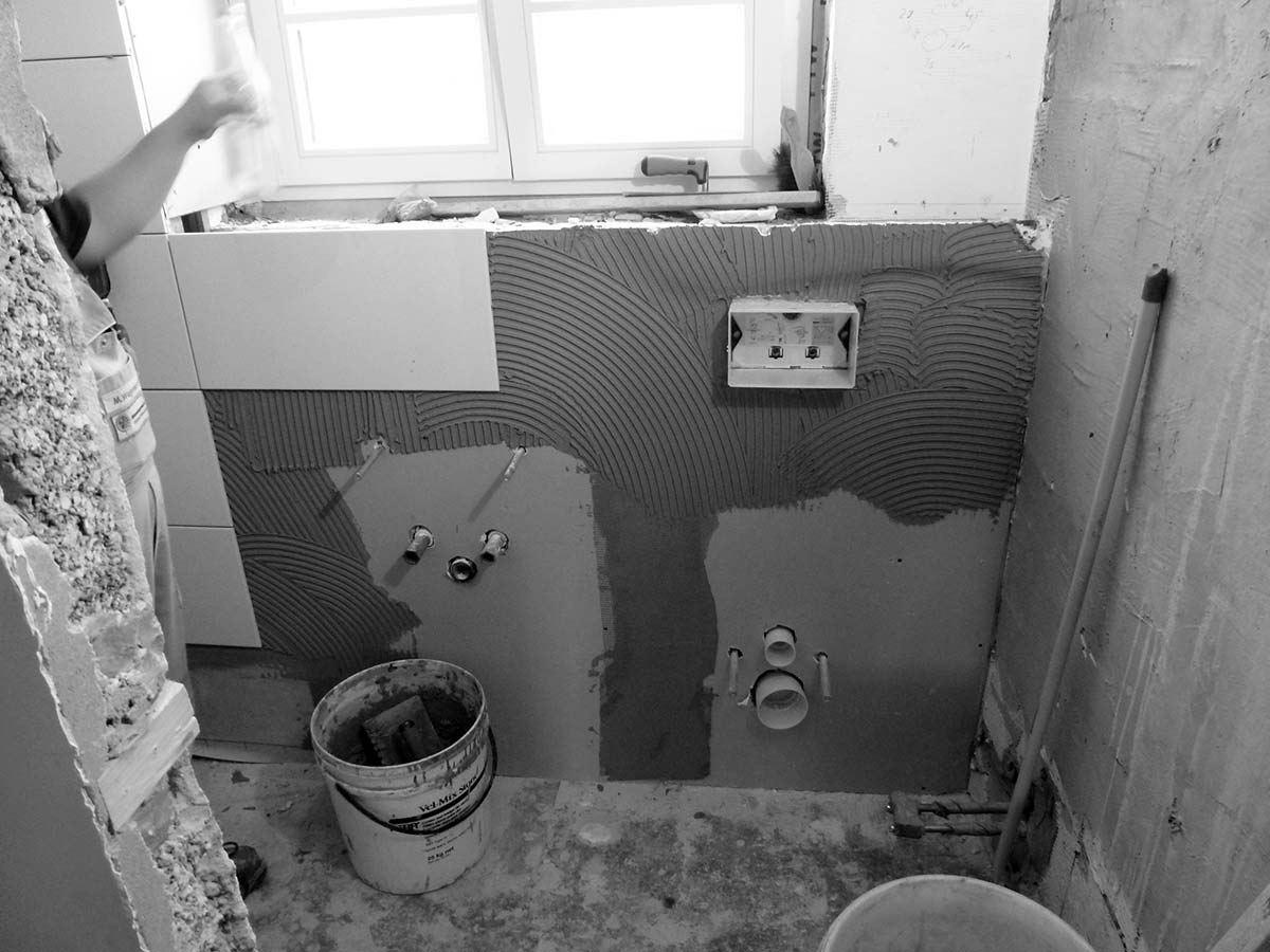 Sanierung des Badezimmers.